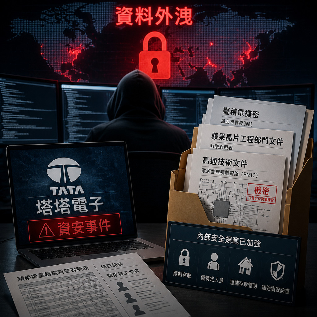 路透：印度塔塔電子遇駭　外流資料疑含臺積電文件 | 產經 | 中央社 CNA 封面圖