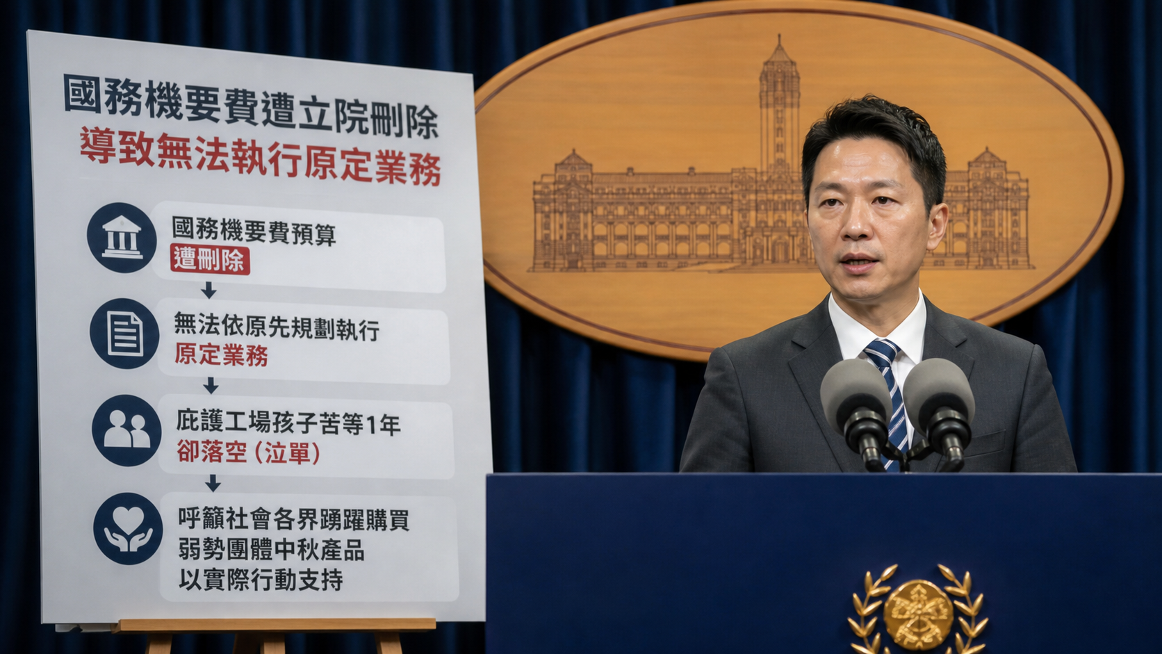 總統府駁棄單說　直指核心為國務機要費遭立院刪除 | 政治 | 中央社 CNA 封面圖