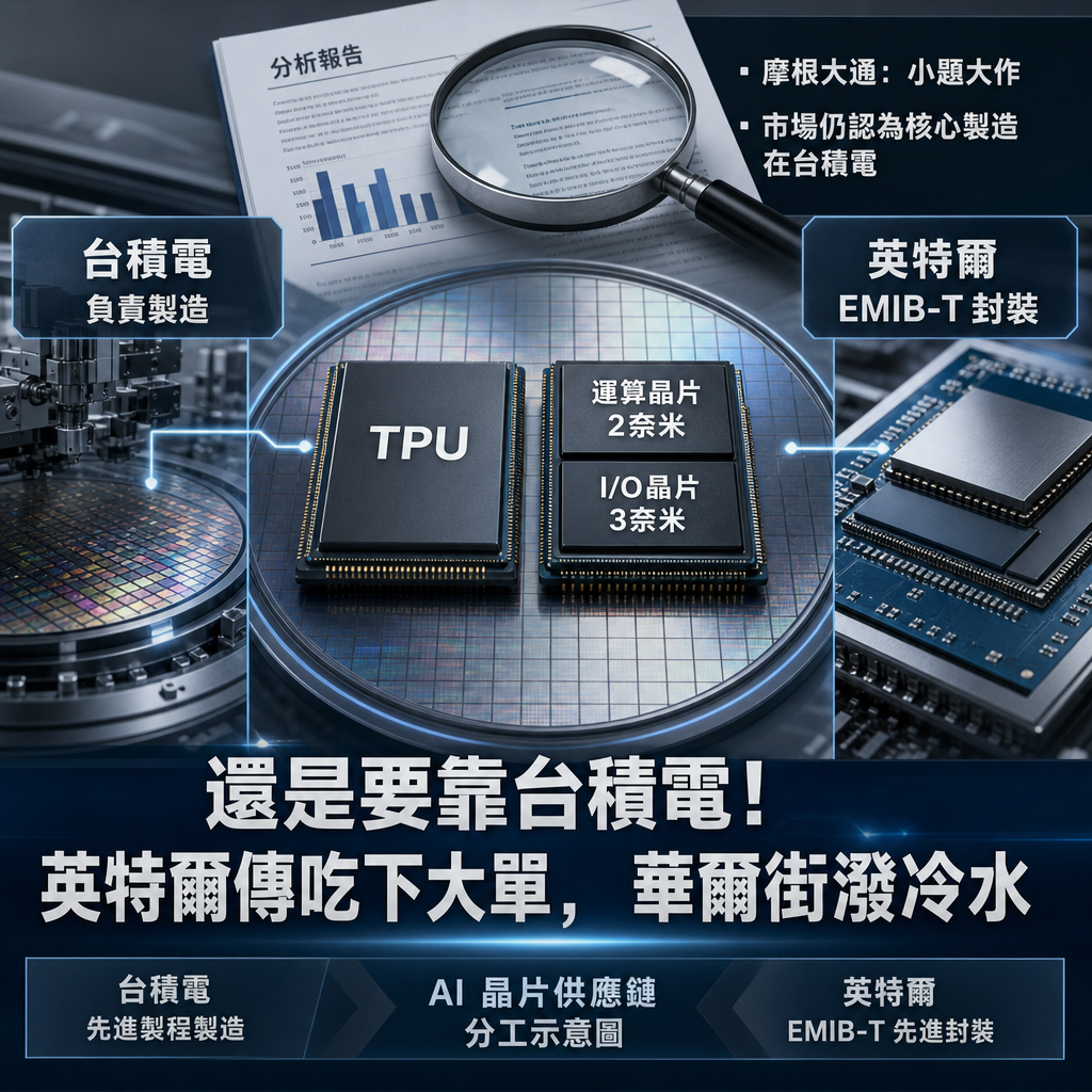 還是要靠臺積電！英特爾傳喫下大單 華爾街「4個字」潑冷水 - 自由財經 封面圖
